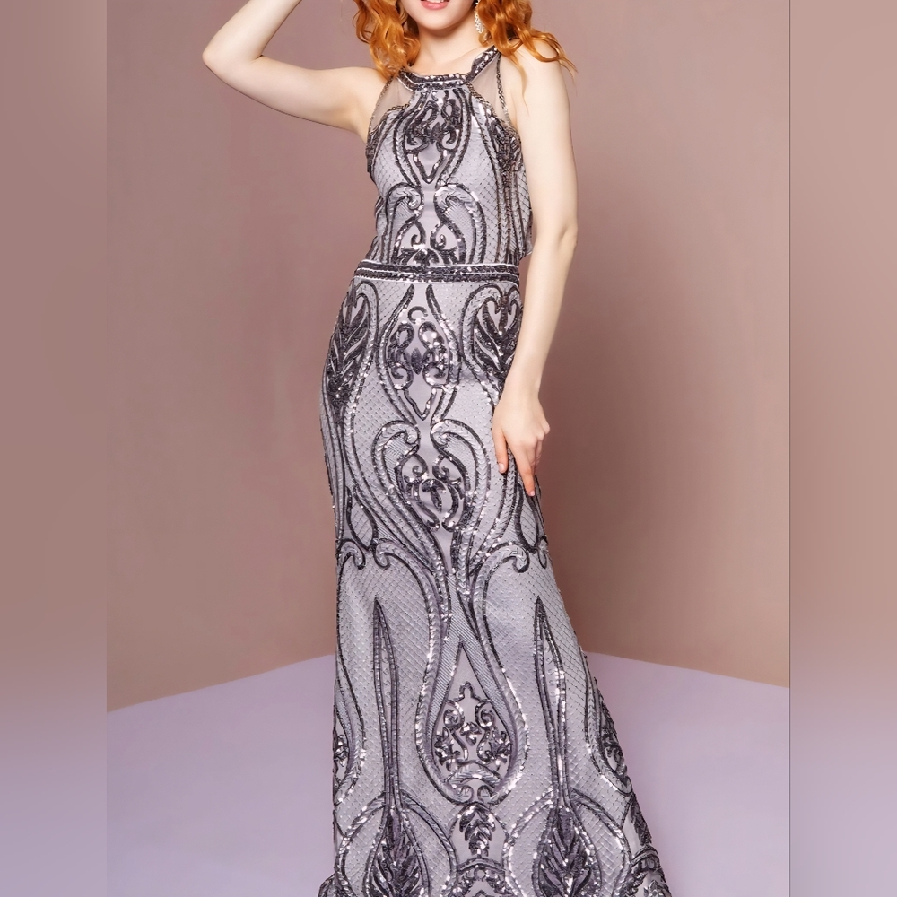 Stunning Silver Sequin Prom Dress